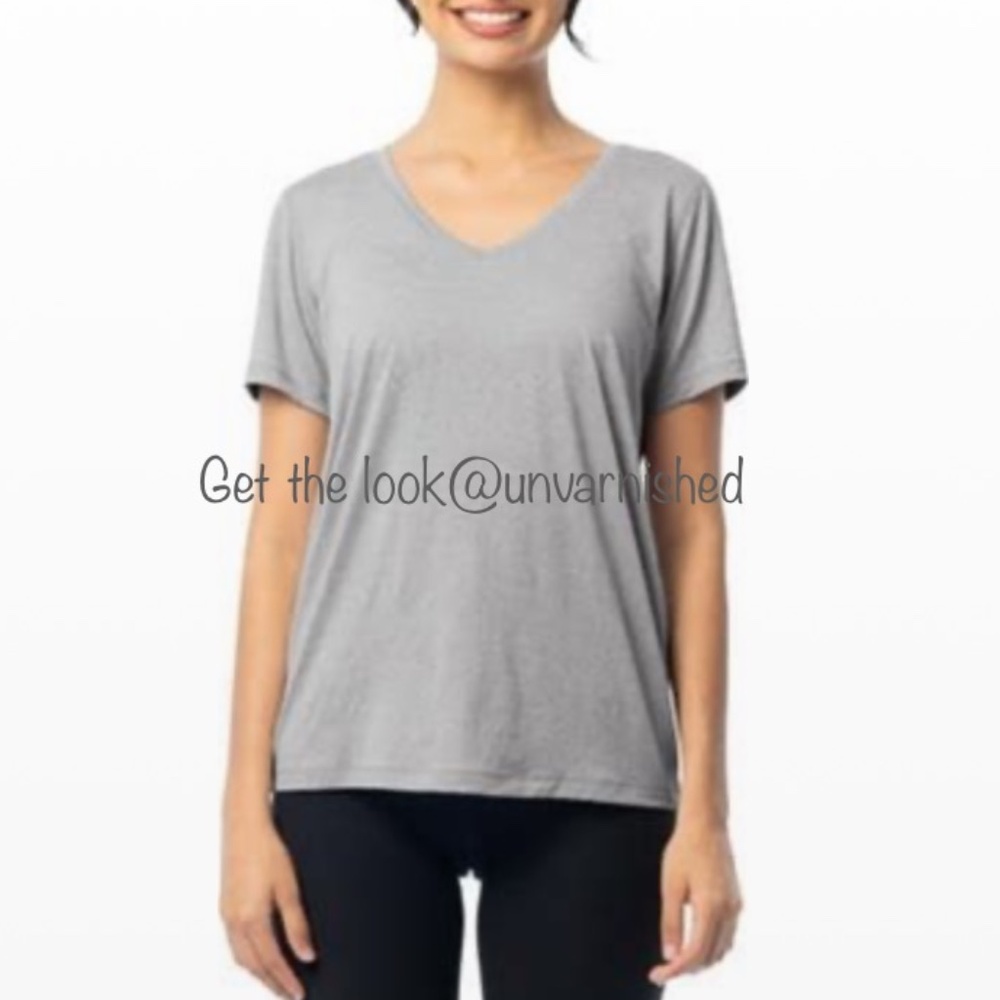 Light Gray Athletex  V Neck Short Sleeves Tee NWOT